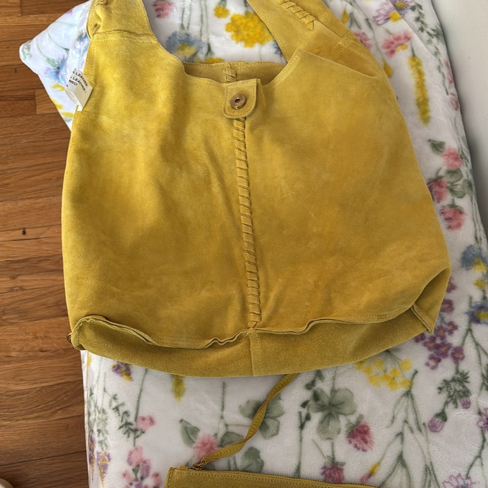 COPY - New 100% genuine suede yellow Haute Hippie Hobo with detachable pouch 🍀🍀 - Picture 10 of 13